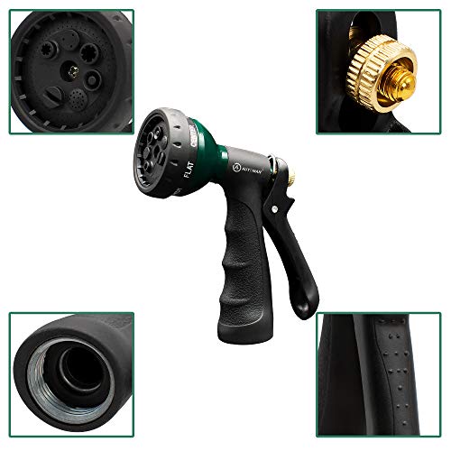AUTOMAN Garden Hose Nozzle, Metal Water Spray Nozzle - color: Black