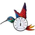 Indoor Outdoor Thermometer, Large Wall Hummingbird Thermometer Hygrometer No Need Battery, Easy to Read Decorative Outside Thermometer for Patio, Garden，Yard