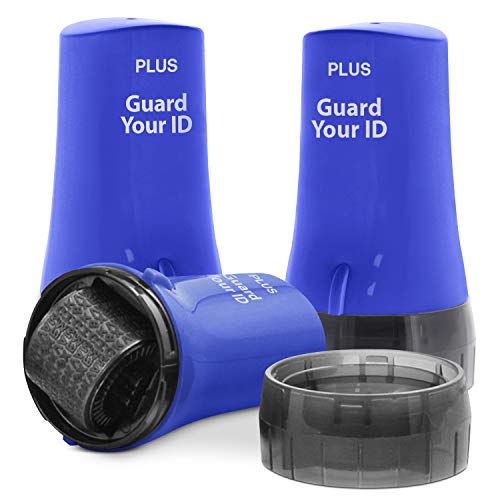 Guard Your ID Identity Theft Protection Roller Stamp, 3-Pack for Mail, Blue - color: Blue, size: Standard 3-Pack