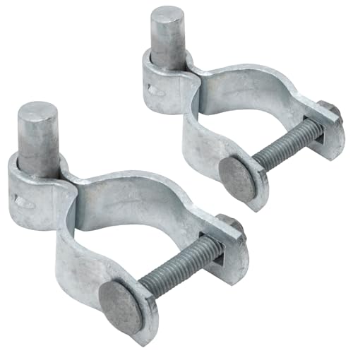 VIVIDA 2-3/8" Chain Link Fence Gate Hinge, Male Gate Post Hinge, 2 PCS | Chain Link Fence Hardware, Galvanized Steel, For 2-3/8" OD Post, Bolts & Nuts Included - size: 2-3/8" (2 PCS)
