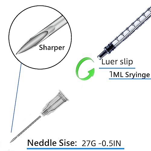 25 Pack 1ml 27Ga Lab Syringe Tools, Individually Packed - style: 25 pack - 1ml 27 gauge