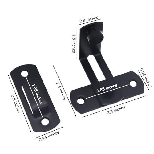 WAYDA Barn Door Lock, 90 Degree Right Stainless Steel Angle Door Latch Buckle for Doors and Windows | Sliding Gate Latches for Doors, Gates, Cabinets, Sheds, Fences Carbon Steel Gate Hardware