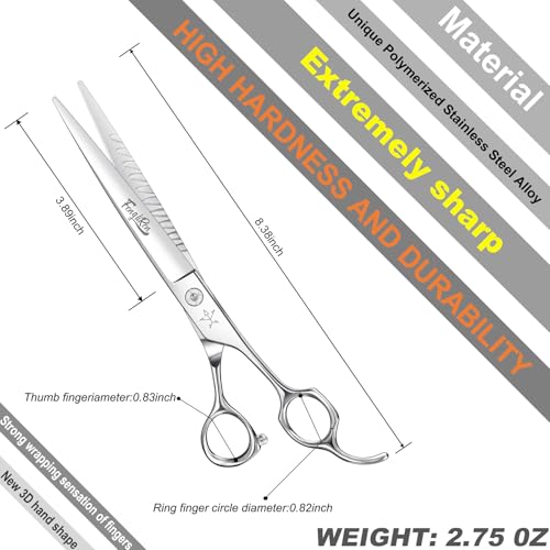 High-end Professional Dog Grooming Scissors Pet Grooming Shears 7.5 Inches Extremely Very Sharp Made Of Stainless Steel Alloy By Hand For Dog Cat Groomer - color: 7.5inch Shears