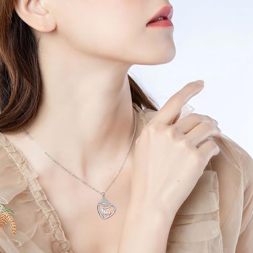 Goat Necklace Crystal Goat Necklace Sterling Silver Heart Goat Necklace Animal Pendant Jewelry for Women Goat Gift for Goat Lovers - style: parrot