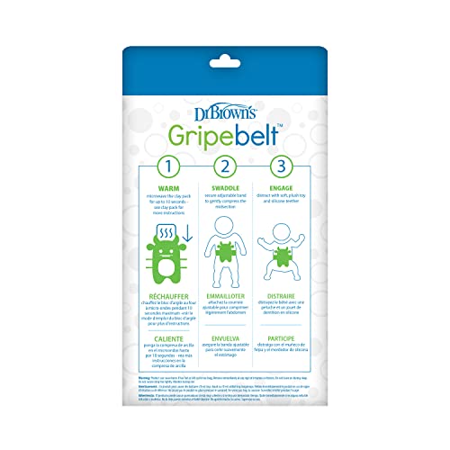 Dr. Brown's Gripebelt Heated Belly Band, Soothe Baby's Tummy with Gentle Warmth and Compression, Monster, 3m+, Blue - color: Blue Monster, size: 3m+ (Pack of 1)