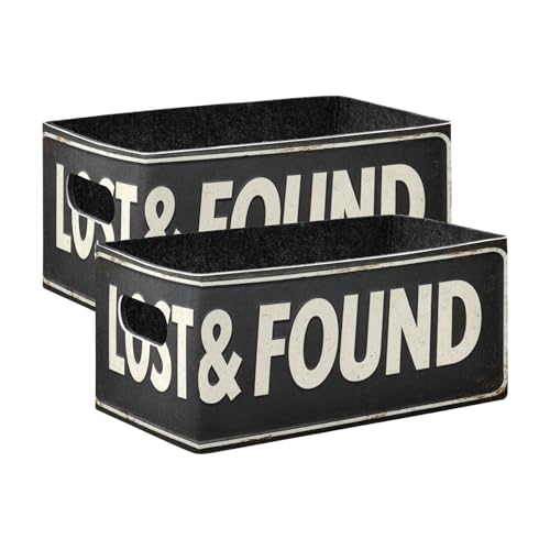 Storage Baskets Felt Foldable Storage Cube Shelf Bins Organizer Box for Kids Toys Office Bedroom Closet Babies Nursery 2-Pack (Lost & Found Black) - color: Lost & Found Black