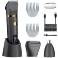 Men Ball Shaver, 3-in-1 Titanium Blade Pubic Trimmer IPX7 Wet Dry Electric Razor