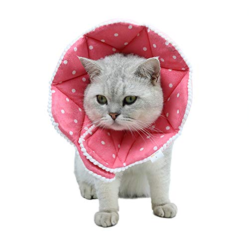 Adjustable Dog Cat Cone,Soft Recovery Cat Cone Collar,Dog Protective Collar for Cats and Puppy Surgery,Pink,Small - color: Pink, size: Small