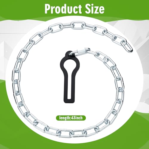 2 Pcs 43 Inch Universal Gate Chain Lock with Quick and Easy Chain Lock for Livestock Gate, Outdoor Fences, Pet Cages, Dog Horse Goat Cow Farm Fences Corral Supplies