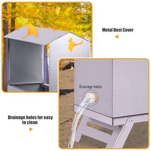 Stainless Steel Automatic Chicken Waterer, Hands-Free Hydration | Float-Controlled Chicken Wate Dispenser, 60 Inch Hose, Legs, Lid, Easy To Clean, Chicken Coop, For Pigeon Duck Goose Turkeys