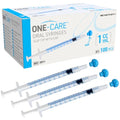 ONE-CARE 1ml Oral Syringe w/Cap, Slip Tip Liquid Dispensers, 100/Box | Precise Dosing, Infants-Oral Feed, Accurate Graduation, Individually Wrapped, Food-Grade Plastic, Adult & Pet - size: 1ml