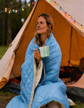 Heated Camping Blanket Battery Operated, 12V Cordless Heated Blanket with 15000mAh Battery, Wearable Heated Camping Blanket (Blue) - color: Blue