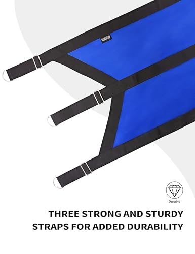Harrison Howard Stall Guard for Aisle Home Barn Use with Sturdy Spring Hooks and D-Rings Adjustable Straps Aisle Stall Guard for Horses Blue - color: Blue