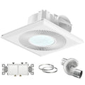 Bathroom Exhaust Fan with Light 165CFM Quiet 1.2 Sones | Ventilation Fan with 3CCT 1400lm LED Light Ceiling Cutout 9.84"x9.84" including Expandable Kit for Bathroom Laundry - color: 4000k Frosted White