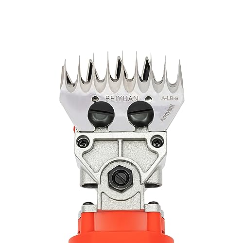 1200W Sheep Shears Clippers, 2800RPM Adjustable Electric Sheep Shear, Heavy Duty Livestock Haircut, Professional Thick Coat Shearing Clippers for Alpacas, Sheep, Goat, 2 Blades, Red