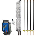 Premier 1 PoultryNet® Plus, Starter Kit for Chickens – 42"H x 100'L | White/black. Includes solar energizer, support posts & tester. Double spike, posts every 6.8 ft to reduce sag. For chickens.