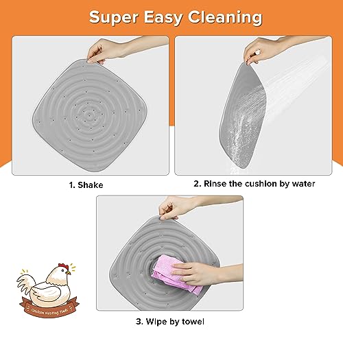 Washable Chicken Nesting Pads 8 Pack Cuttable 11.8 x 11.8 Inch Reusable Nesting Pads Be Suitable for Nesting Box Pads for Chickens (4 Orange and 4 Gray)