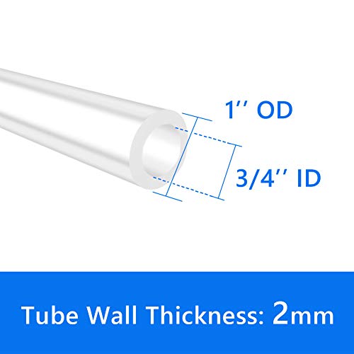 Quickun Silicone Tubing, 3/4" ID x 1" OD Food Grade Tubing High Temp Pure Flexible Silicone Hose Line Tube for Home Brewing, Wine Making, Beer Line, Kegerator, Aquaponics (3.28 Ft) - size: 3/4" ID-1" OD, style: 3.28Ft (1meter)