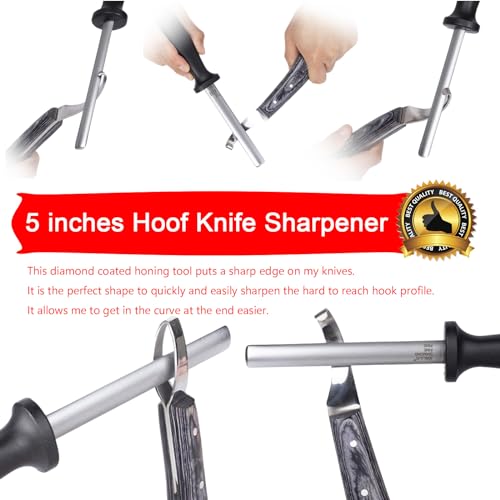 8 Inch Farrier Hoof Trimmer, Sharpener Kit for Goats, Pigs, and Hooved Animals, Professional Hoof Clippers, Rasp, and Trimming Tools, Complete Goat Hoof Care Kit