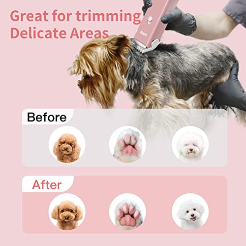 Home Professional Dog Grooming Kit Clipper Low Noise USB Rechargeable for Dog Cat - color: Ap005-pink