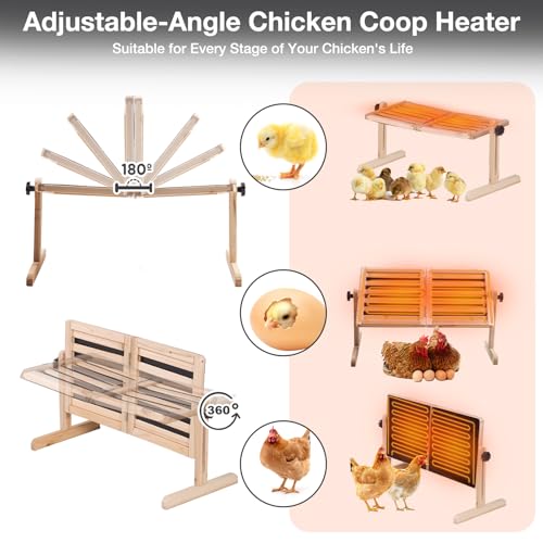 Smart Chicken Coop Heater for Chicks 200W Brooder Heater Plate with Adjustable Thermostat & Timer for Chicks, Ducks, Indoor Use, Brooder Heating Panel Safer Than Brooder Lamps for Year-Round Warming
