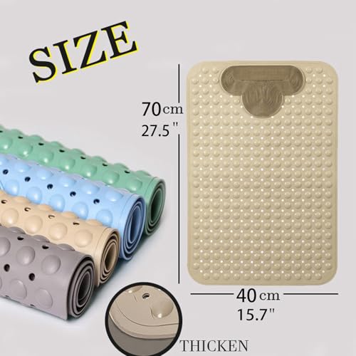Bath and Shower Safety Mats with Foot Massage,Large Foot Scrubber Mat in Shower,Non Slip with Suction Cups for Bathroom Stall and Tub Floor,Foot Clean and Massage Feet Without Bending Over (Pink) - color: Pink