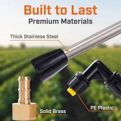 7.5‘’ ATV Sprayer Boom with 6 Nozzles, Stainless Steel Detachable Spray Boom, Compatible with ATV/UTV Tractor Spray System, Complete Fittings with Brass Barb Connectors & Stainless Steel Clamps