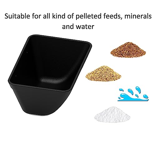 Fence Hanging Chicken Feeder for Duck, Piglets, Goat Feeder Poultry Feeding Container for Livestock Feed Trough Water Bucket(4)