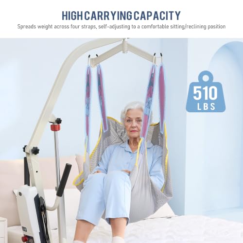 Lift Sling for Transferring Patients,for Elderly and Disabled,Up to 510lb | Full Body Lift Sling, Premium Mesh Transfer Sling for Bed Positioning & Lifting, Breathable & Sturdy Fabric