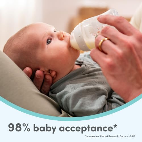 NUK First Choice Smooth Flow Anti-Colic Bottle Peach, 5 oz. Baby Bottle with SafeTemp Temperature Indicator, Newborn Essentials, 1-Pack - color: Peach Sheep