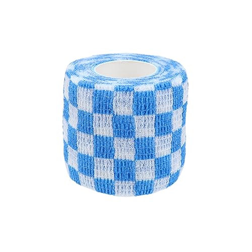 Self Adhesive Bandage Wrap Animal Cohesive Bandage Self Adherent Wrap First Aid Tape for Dogs Cats Horses Birds & Wrist Healing Ankle Sprain (2 Inch Blue White Set 6 Rolls) - color: 2 Inch Blue White Set 6 Rolls