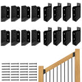 30° Stair Angle Stainless Steel Deck Railing Brackets Connectors for 2"x4" | Actual 1.5"x3.5" Railing Wood Post Stair Fence Railing Connectors with Coated Wood Screws, 8 Pair. - style: 16PCS