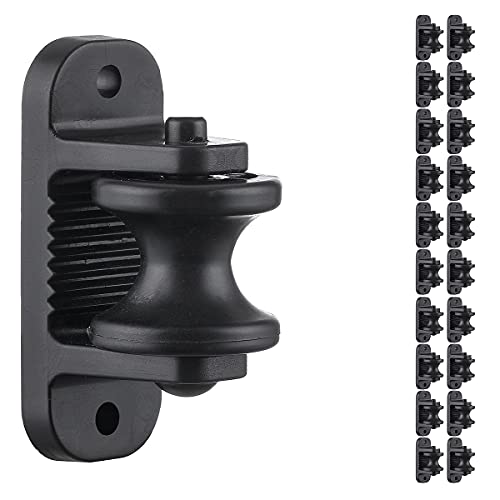 QMARK 20 Pack Electric Fence Wood Post Roller Insulators, Corner Insulators Black (20)