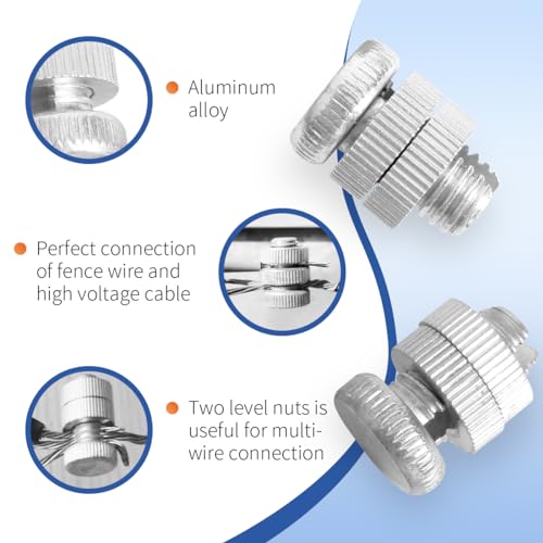 Electrical Fence Connector Aluminium Alloy Wire Join Clamp Split Bolt Joint Clamp Wire Connector for Electric Fence Wire,32Pcs - size: 32PCS