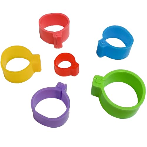 110PCS Chicken Leg Bands,Multicolor Chicken Identification Bands with 3 Sizes,Plastic Leg Bands Snap-On Poultry Leg Rings for Chickens Ducks Goose Quails,Pigeons(0.4/0.6/0.7inch)