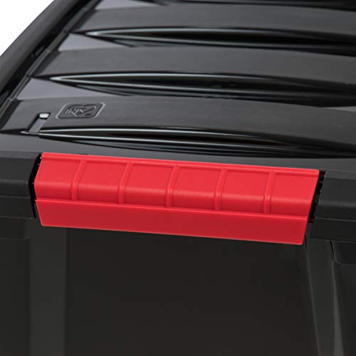 IRIS USA 6-Pack 13 Quart Storage Bins with Lids, Black | Black finish conceals stored items. Ideal for shoes, photos, documents, and small essentials. Nestable design saves space - size: 13 Qt, style: 6 Pack