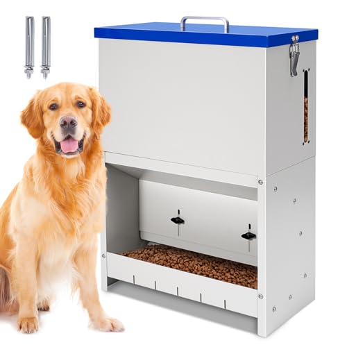22lbs Gravity Dog Feeder - Automatic Dog Feeder Large Breed | Dog Food Dispenser,Adjustable Feeding Speed,Two Installation Method,Solid Material, Viewing Window Design,for Cat Dog