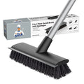 MR.SIGA Floor Scrub Brush with Long Handle for Cleaning Cleaning Bathroom | Shower floor scrubber, 2 in 1 scrubber and squeegee for cleaning patio, garage, wall, tile with stiff Bristles
