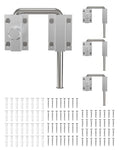 Updated U Patio Sliding Door Loop Lock Latch, Silver-4 PCS | 90/180 Degree Aluminum Alloy Home Security Loop Bolt Lock for Barn Door,Window, Fence, Shed and Gate Latch - Rotary Locking - color: Silver-4 PCS