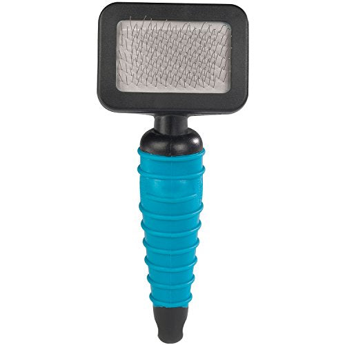 Master Grooming Tools Ergonomic Slicker Brushes — Molded Brushes for Grooming Dogs - Extra Small, 2¾" x 2", Teal/Black - size: Extra Small