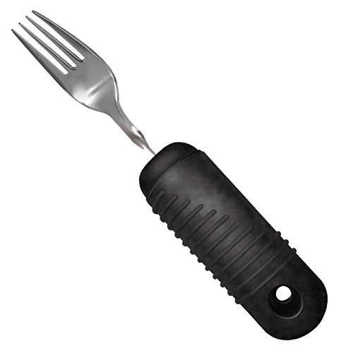 Rehabilitation Advantage Easy Grip Fork with Built-up Handle, Black