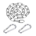 304 Stainless Steel Link Chain with 2 Hook (1/4" x 3.3 ft / 1 m x 6 Mm) - Utility Hanging Coil Chain Link Locking Pulling for Outdoor Fence Pet Dog - size: 1/4" x 3.3 ft(1 m x 6 Mm)