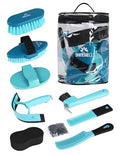 Shinewell Horse Grooming Kit, Complete Horse Brush Set, Equine Grooming Tools for Shedding & Daily Care Blue - color: Blue