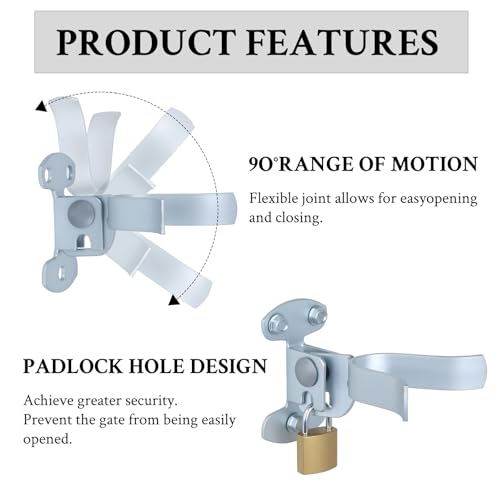 WellMade 1-3/8" Flat Back Wall Mount Chain Link Fork Latch - Heavy Duty Galvanized Steel Gate Latch with Padlock Hole, Fits Outdoor Wooden Gates & Fences (1 Pack) - size: 1 Pack