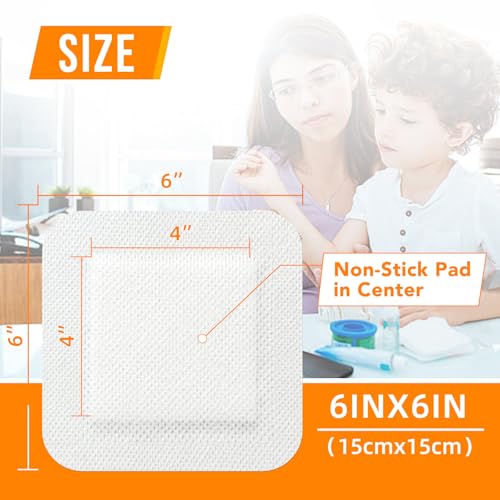 Carbou Island Dressing 6"x6" 30ct Sterile Bordered Gauze Pads Wound Care | Sterile Individually Wrapped packs,Highly Absorbent Adhesive Dressing Pad,Bordered Gauze With Adhesive Border,Island Bandages - size: 6‘’x6''