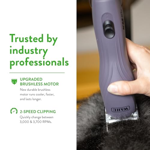 Wahl Pro Animal KM10+ Corded Clipper, Cats, Dogs & Horses, Purple | #10 Prime Series Blade, LOCKGUARD Technology, Textured Housing with Lightweight Design, Fits Cats, Dogs, and Horses