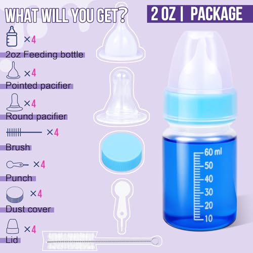 Puppy Kitten Nursing Bottle 2oz- Small Animal Feeding Kit with Nipples | Hand Feeding Supplies for Puppies, Kittens, Rabbits, Ferrets & Newborn Pets - color: SKY BLUE