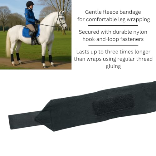 Horse Leg Bandage/Horse Leg wrap (Set of 4) Red, Blue, Navy Blue, and Black (Black) - color: BLACK