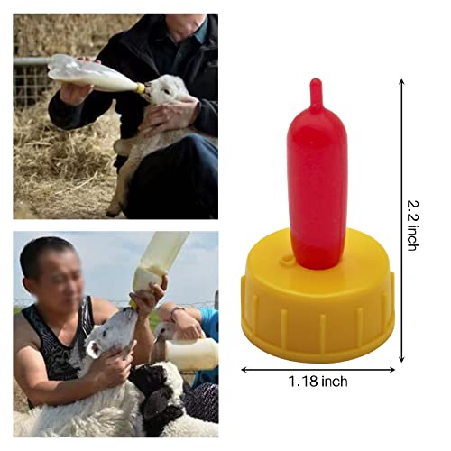 Baby Goat Nipple, 20 Pieces Goat Lamb Teat Feeder Bottle Topper Feeding,Soft Rubber Goat Milk Drinking Nipple for Nursing Lambs,Puppy (Yellow, 20 Pieces) - color: Yellow