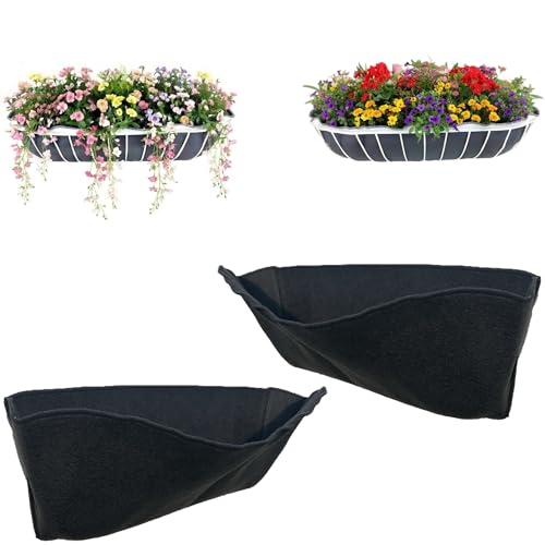 EZ Swap 55 Inch Fabric Hayrack Coco Liner Replacement for Window Basket Flower Planter - 55" Coconut Coco Fiber Alternative for Hanging Basket Planters. Use 3+ Seasons - Made in The USA! (2-Pack) - size: 55" Inch (2-Pack)